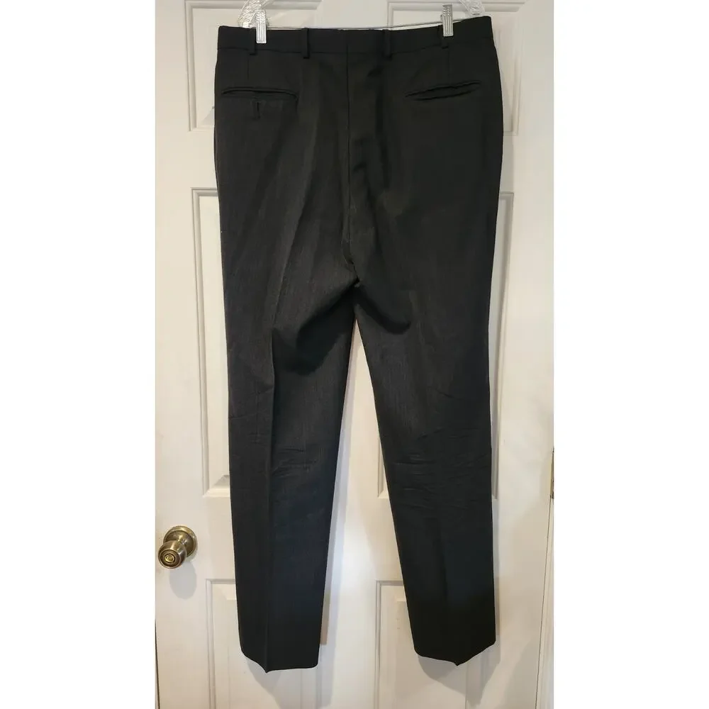 VTG Palm Beach Suit Men 44L Grey 100% Wool 38x34 Pleated Pant Union Mt108